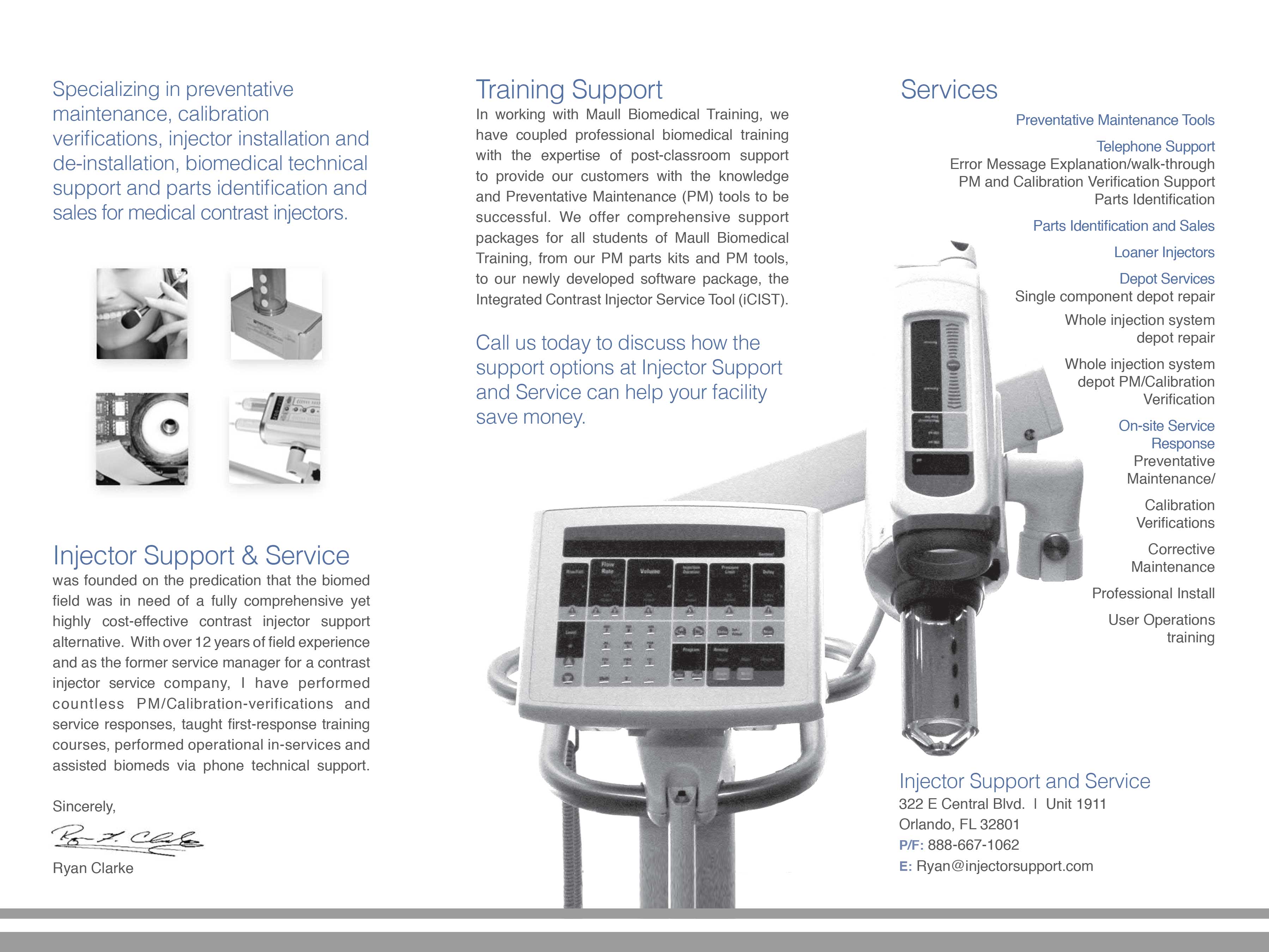 Injector Support and Service Brochure